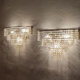 Appliques murales en cristal France années 1970