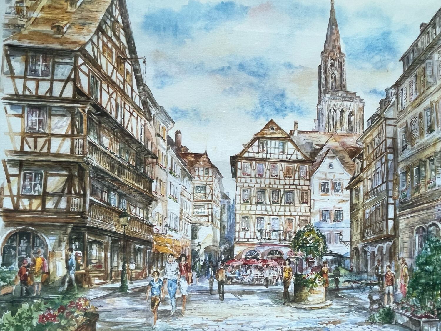 Watercolor of Strasbourg