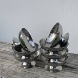 7 stainless steel cups 1970