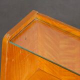 Vintage wood and glass storage, 1960