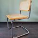 Marcel Breuer tubular frame chair with rattan seating, 70