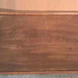 Old wrought iron railing with mirror and teak frame