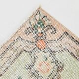 Soft Peach Muted Wool Vintage Rug For Home Decor, 184x292 Cm