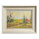 Ancient landscape painting – Oil on canvas framed – Mill and house of cam