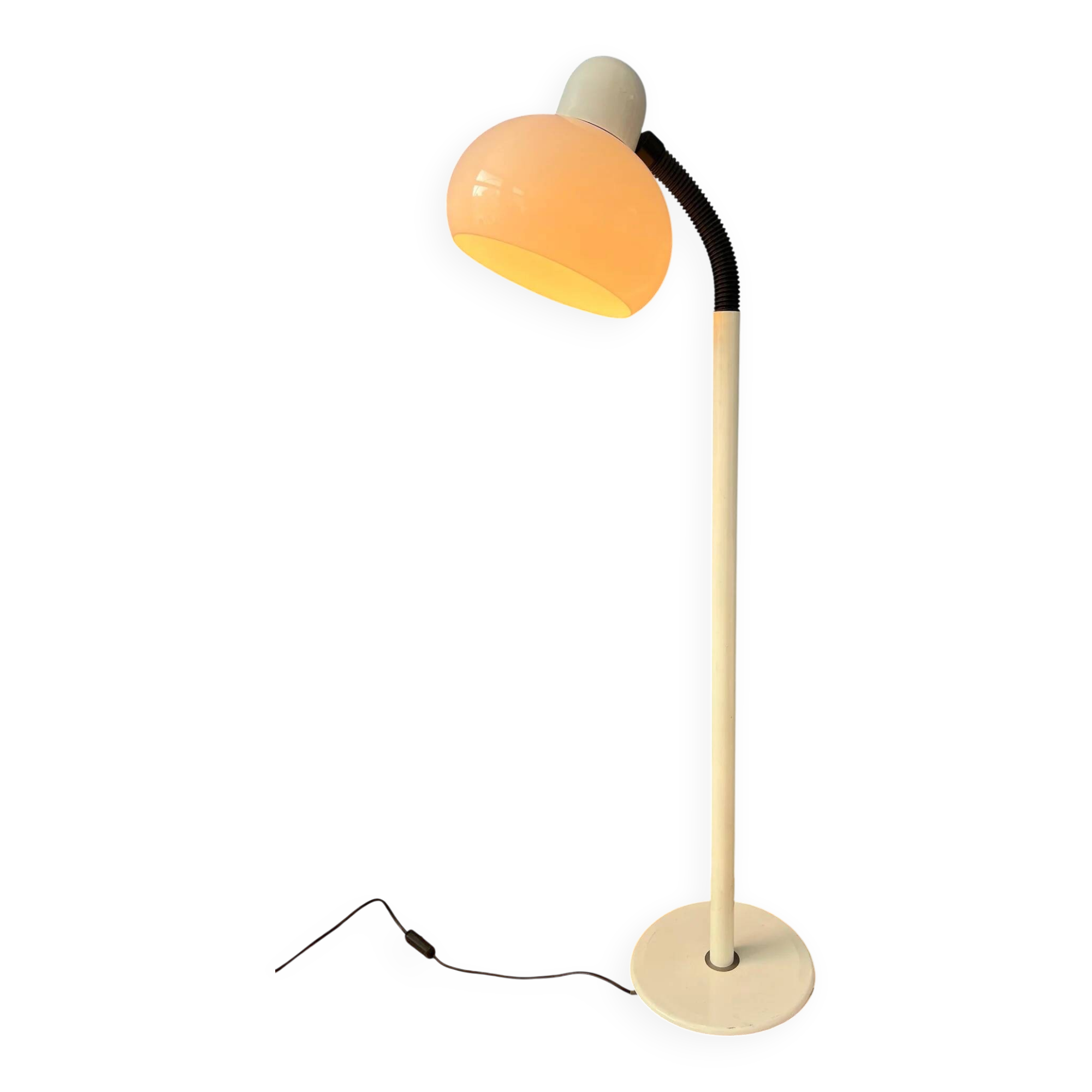 White mid-century space age mushroom floor lamp by Hala Zeist