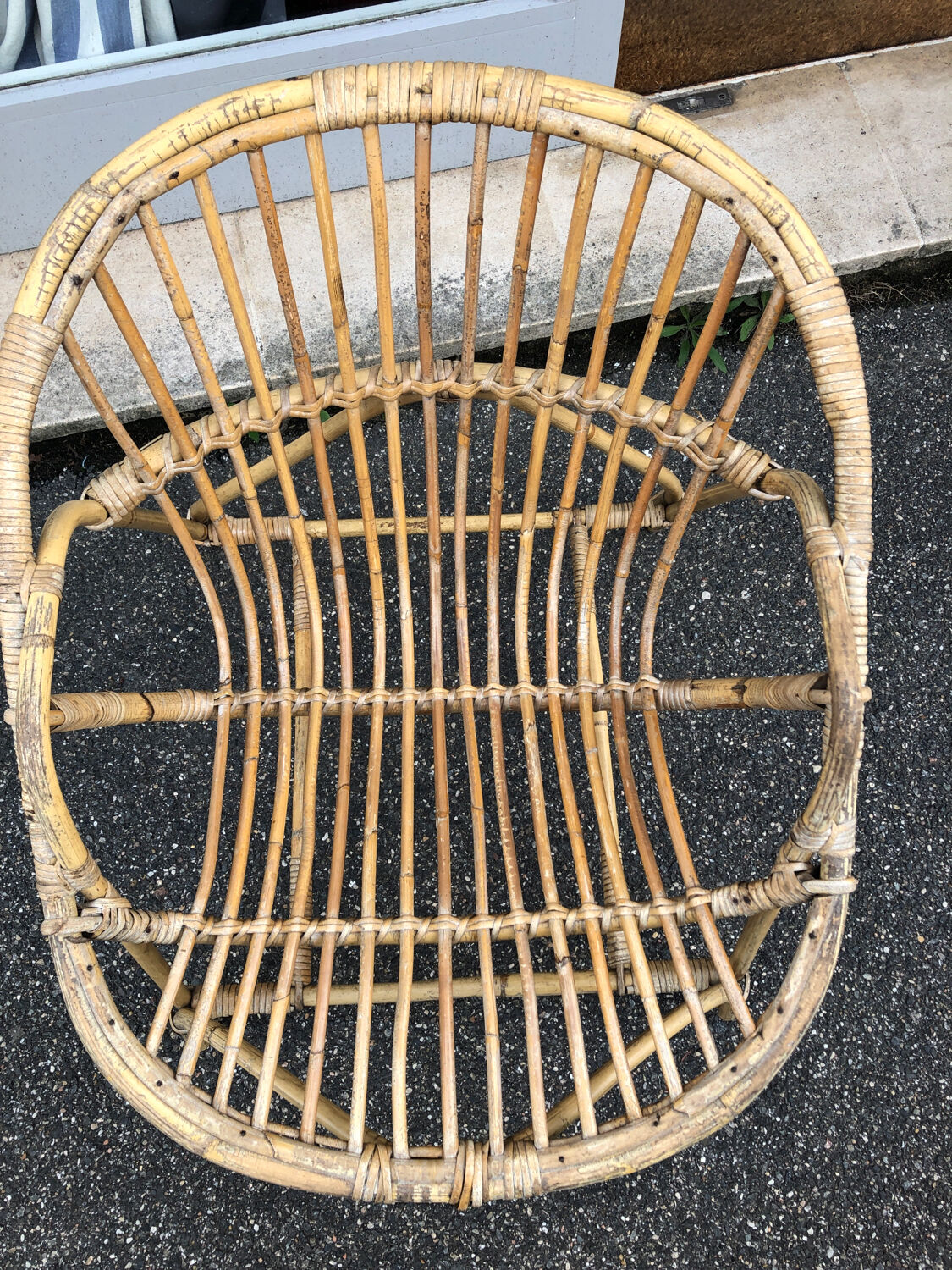 Vintage rattan armchair, 1960