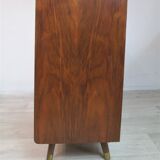 German walnut veneer shoe cabinet, 1960boi