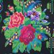 Romanian handwoven carpet green and fuchsia rug made in wool bohemian design