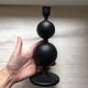 2 bougeoirs boule métal noir 23.5 cm