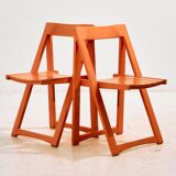 Beech foldable chair by Aldo Jacober for Alberto Bazzani, set of 4.