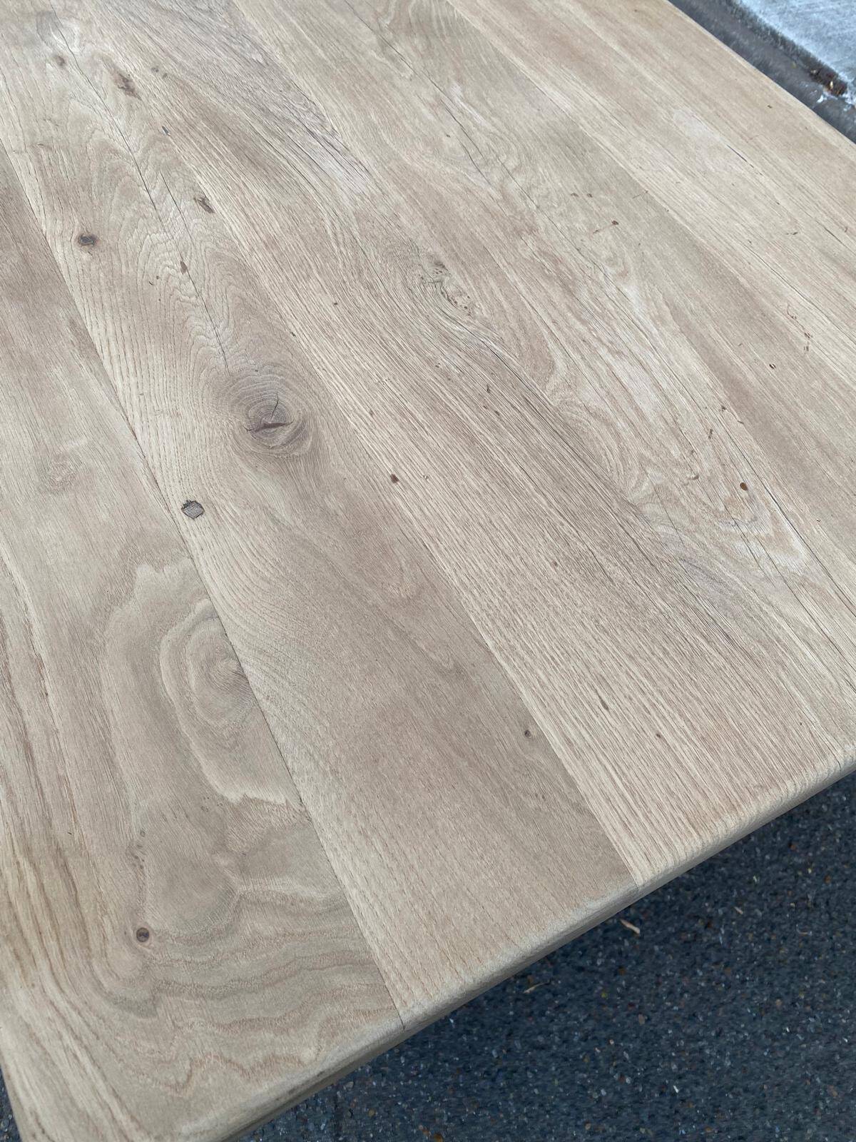 Farmhouse dining table stripped in solid raw oak 1930 - 216cm