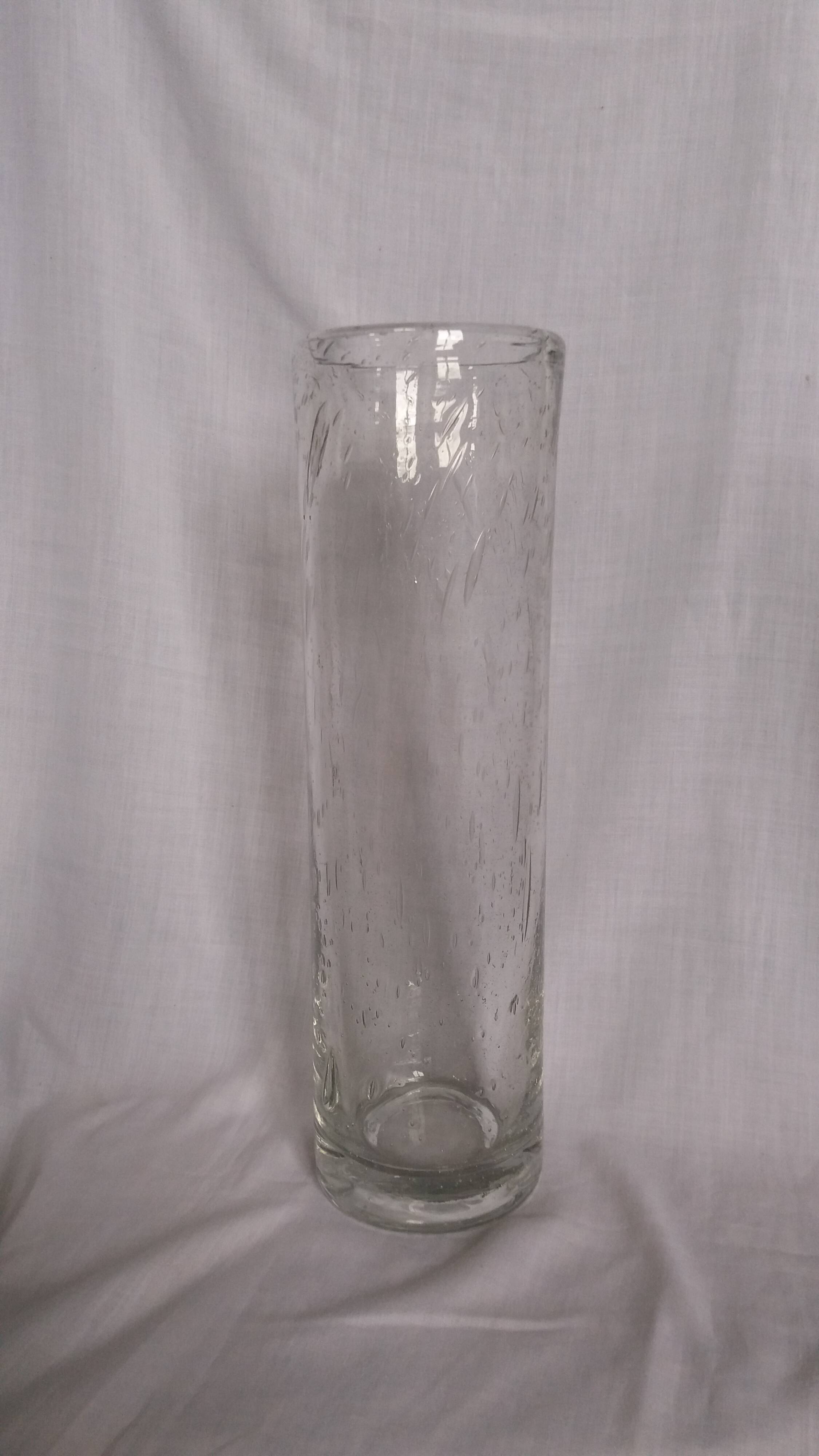 Bubble glass cylinder vase