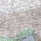 Vintage Europe Alps mountains map from 1950