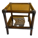 Table d’appoint rotin vintage