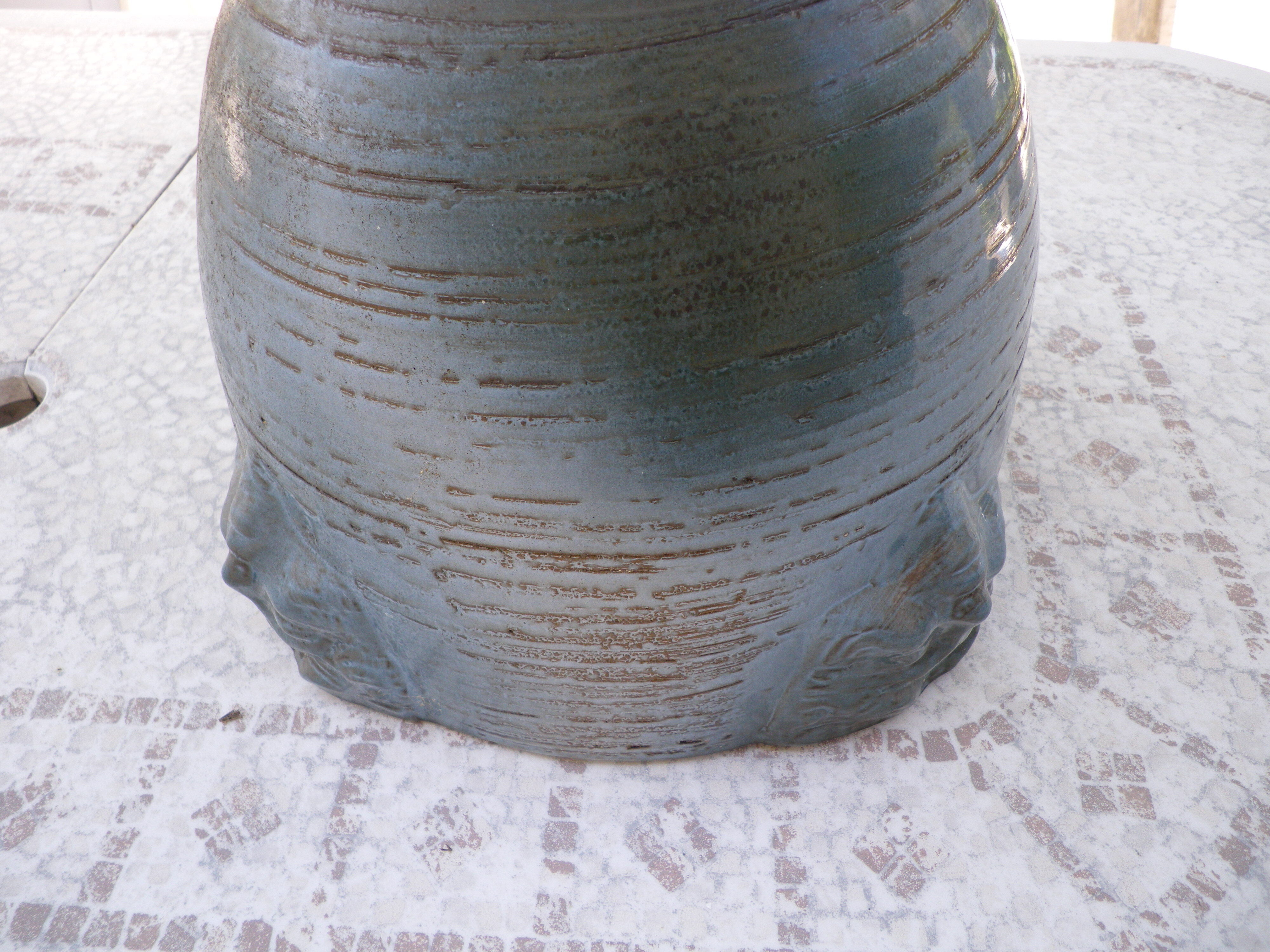 Glassed terracotta flower pot