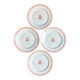 4 monogrammed pink porcelain dessert plates