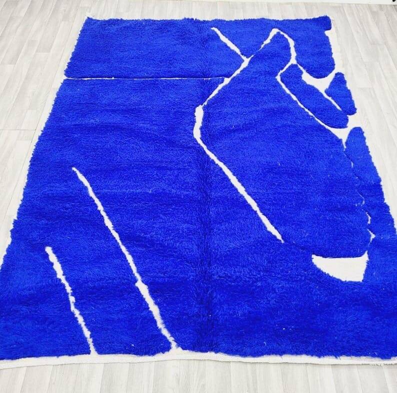 Handwoven Berber rug, traditionally handmade, 1.4/2.6 m.