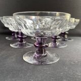 6 Colored cut crystal bowls – Val Saint Lambert