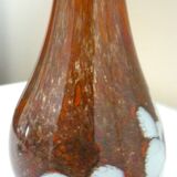 Art blown glass vase with inclusions of many colors