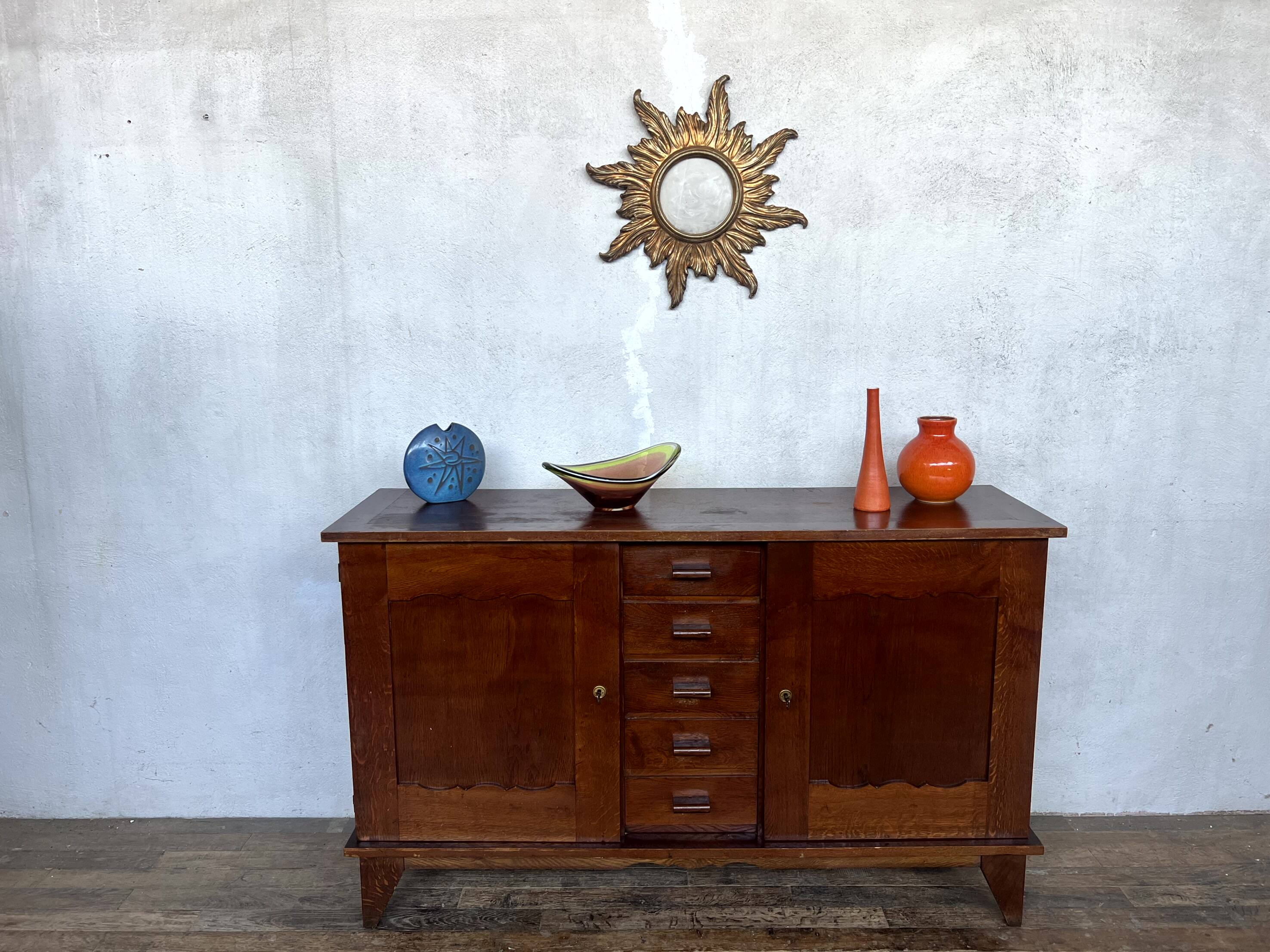 René Gabriel oak sideboard 1950 vintage design
