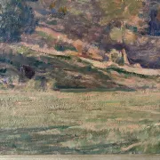 Landscape with cows, signed Abel Gay.