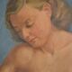 Old painting portrait nude woman oil on panel