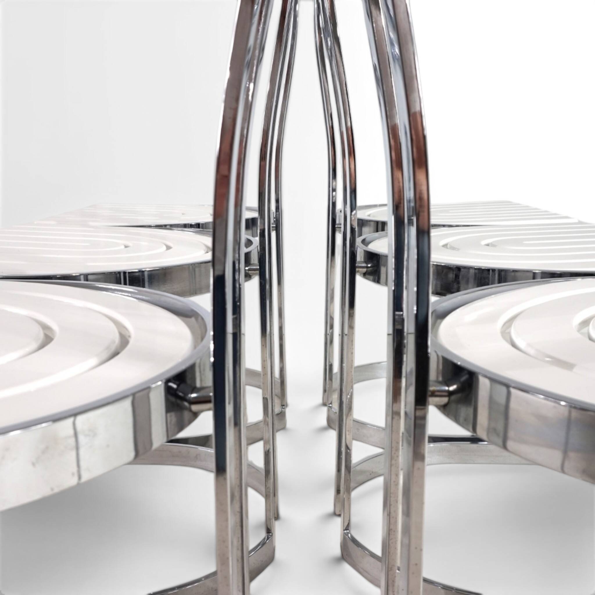 Ensemble de 6 chaises de salle à manger Allmilmö postmodernes, 1980