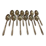 12 gold-plated metal moka spoons with Russian-style handles, 10.6 cm