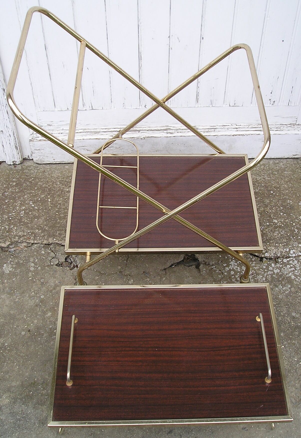 Rolling bar, removable tray, vintage 70's serving table