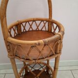 Portable bar in rattan 60s-70s
