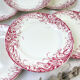 6 flat plates red iron earth longwy "reeds"