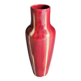 Red Art Deco Ceramic Vase Vierzon Louis Gueule