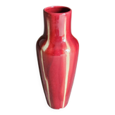 Red Art Deco Ceramic Vase Vierzon Louis Gueule