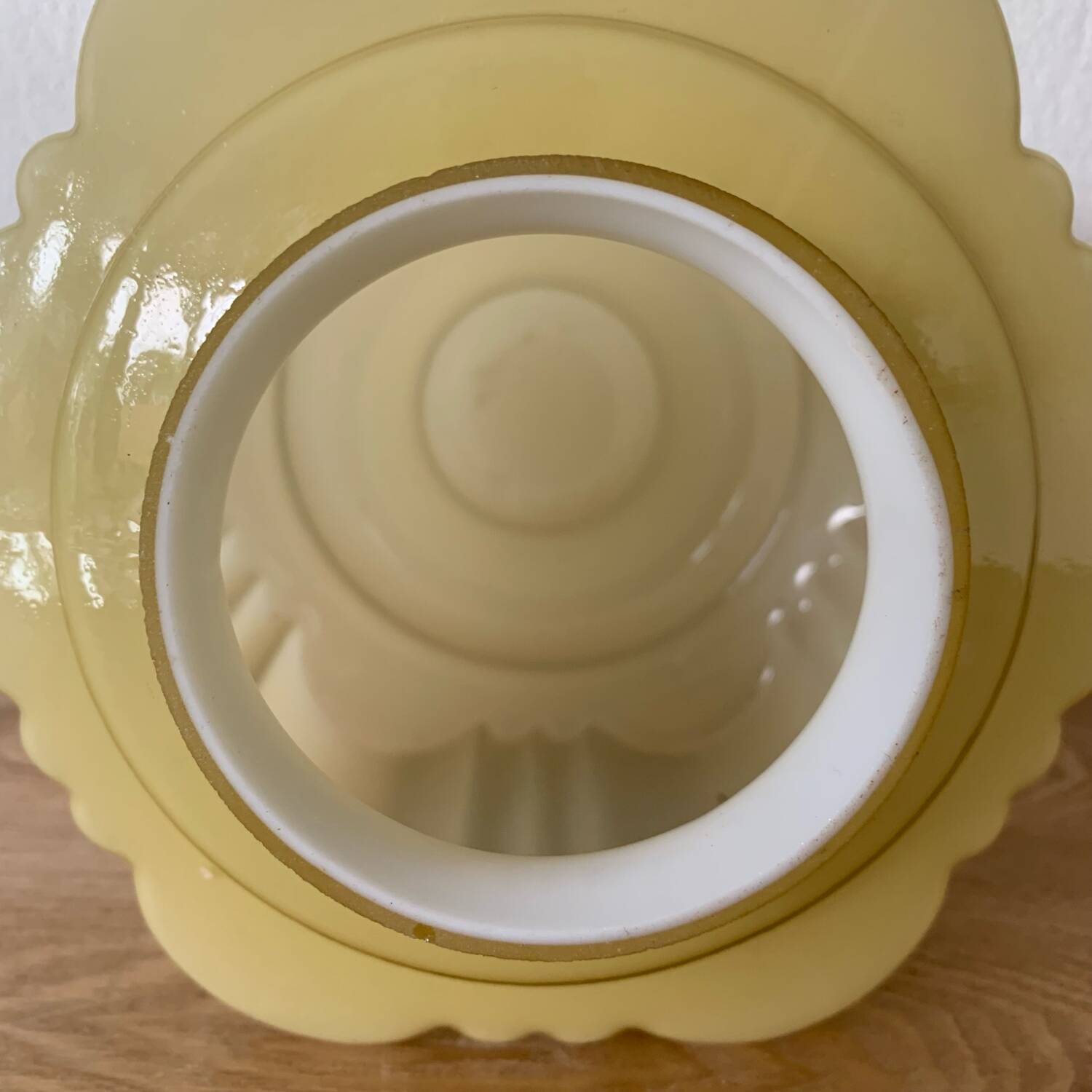 Table Lamp With Globe Thabur Yellow Straw Netherlands 30s-40s