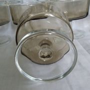 Ice cream coupe, stemmed glass, smoked glass verrines "space age"