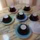 6 cups and under cups in vintage ceramic 60'S