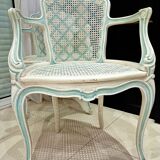 Ensemble 4 fauteuils médaillon cannage Louis XVI