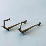 Pair of vintage brass hooks