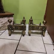 Pair of bronze andirons from the Empire period