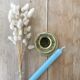 Chiseled brass candle holder