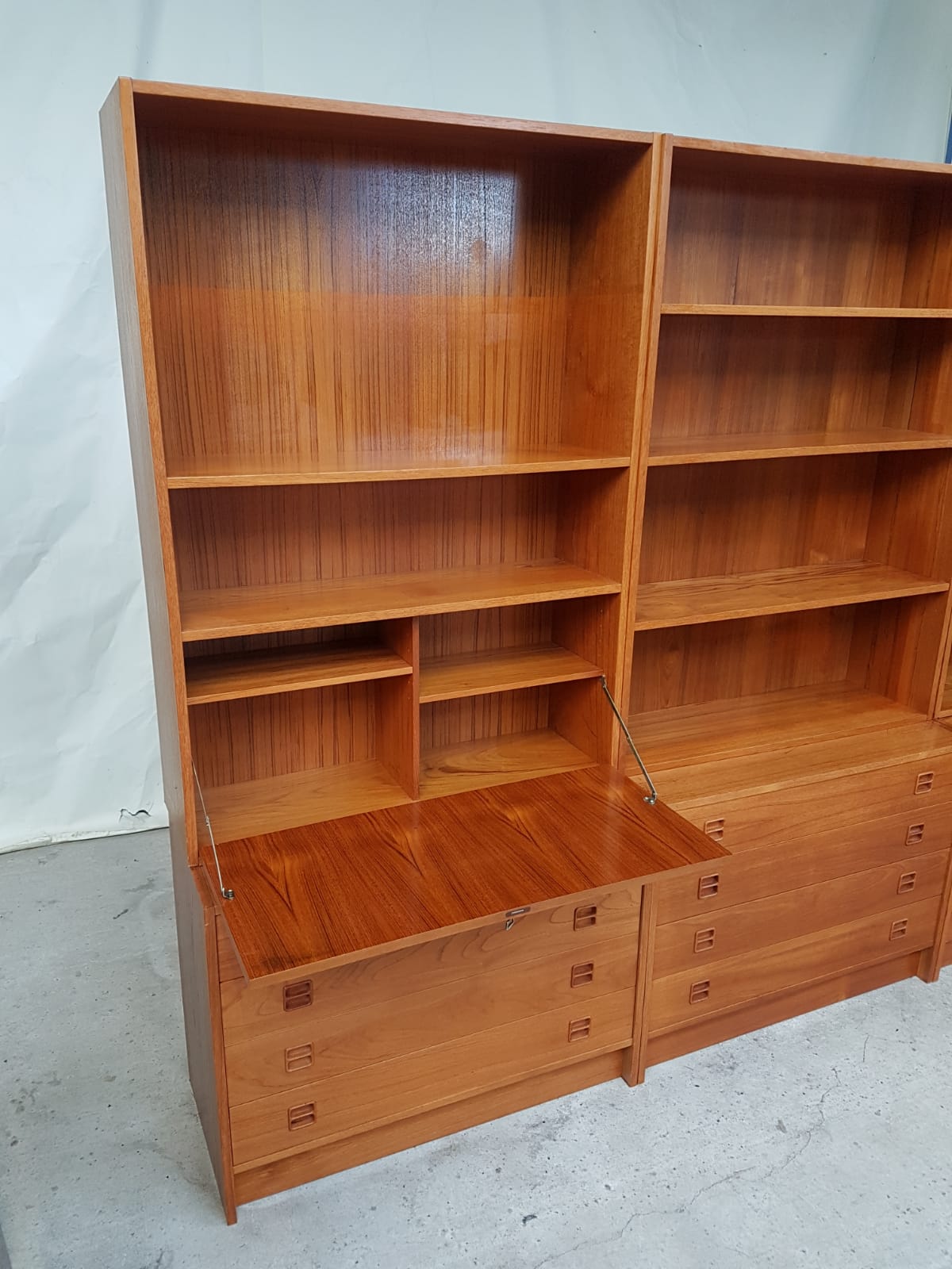 Vtg Mid Century Danish Wall Unit Bureau Room Divide Cabinet Drawers #660