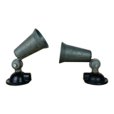 Pair of industrial metal spot wall lights in loft style.