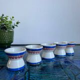 Set of 5 diabolos egg cups in iron earth