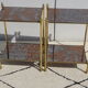 Pair of bedside tables in gilded brass and glass, midcentury