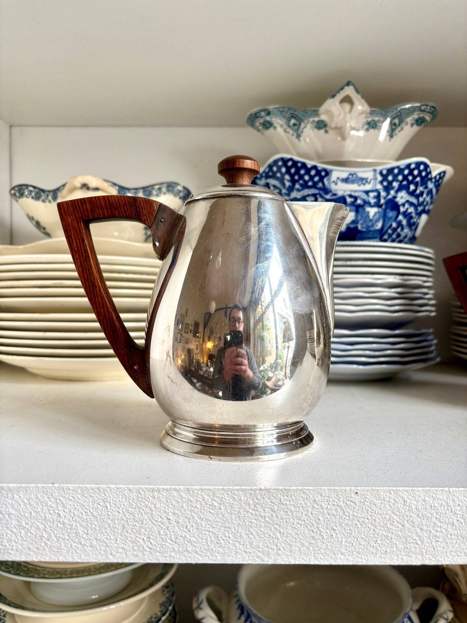 Service à café et thé 4 pièces ercuis en métal argenté, vers 1930