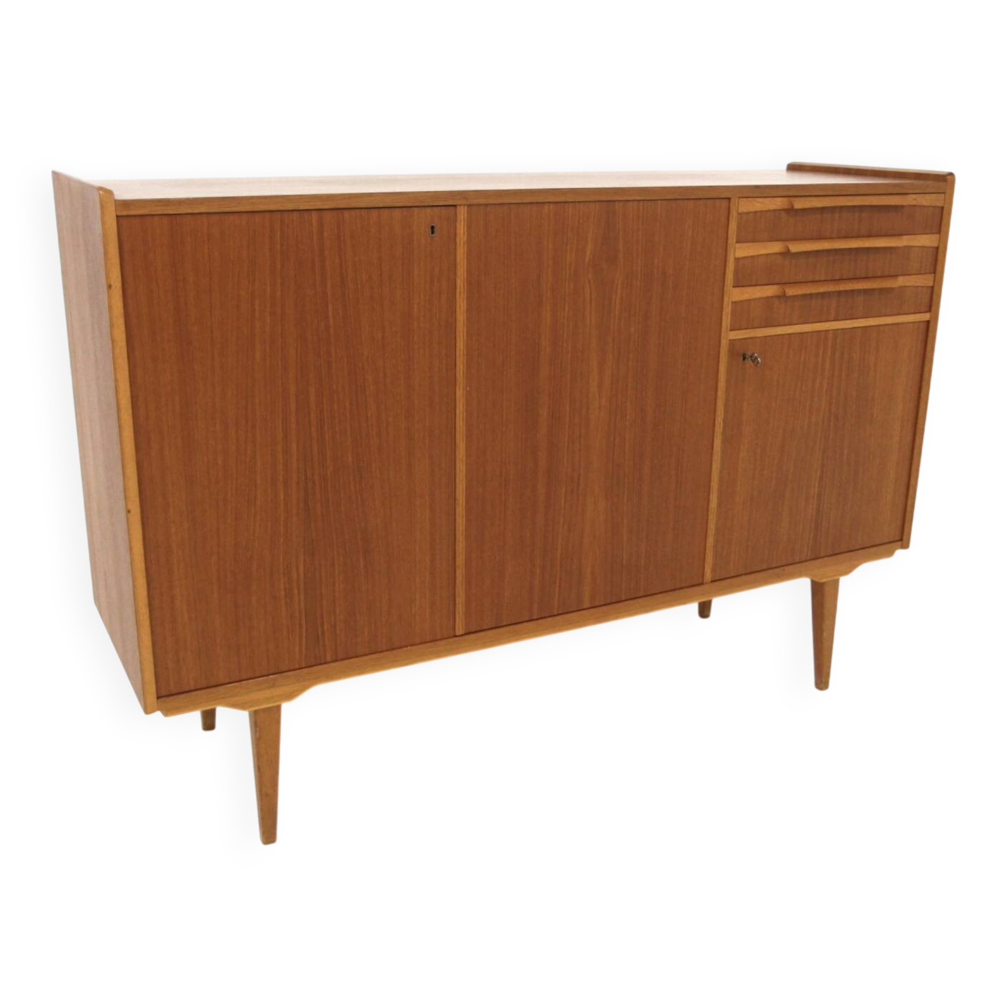 Enfilade scandinave en teck et en chêne, Suède, 1960
