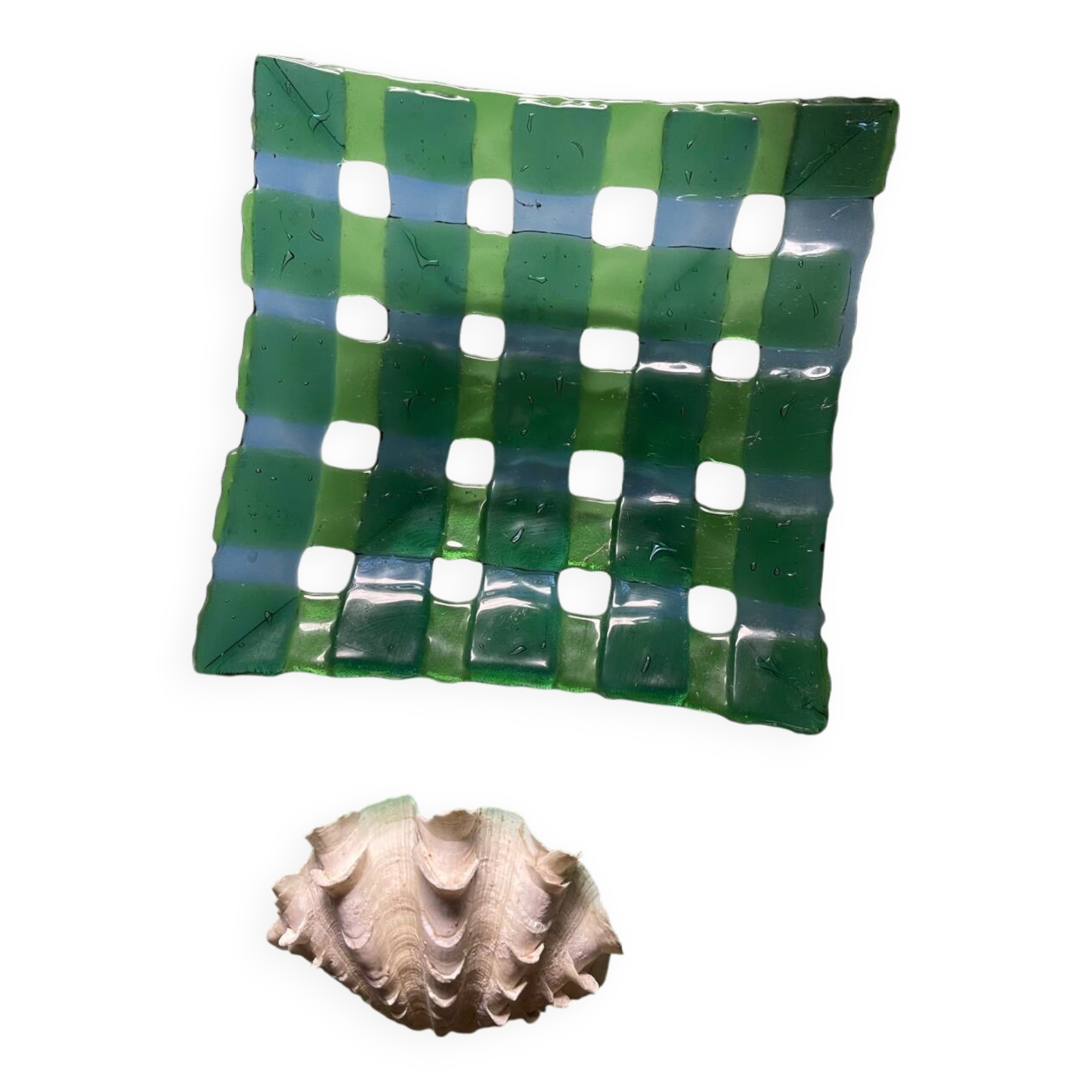 Coupelle à bijoux en verre soufflé bouche tressée de Murano