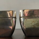 Art Deco silver-plated jewellery box pair