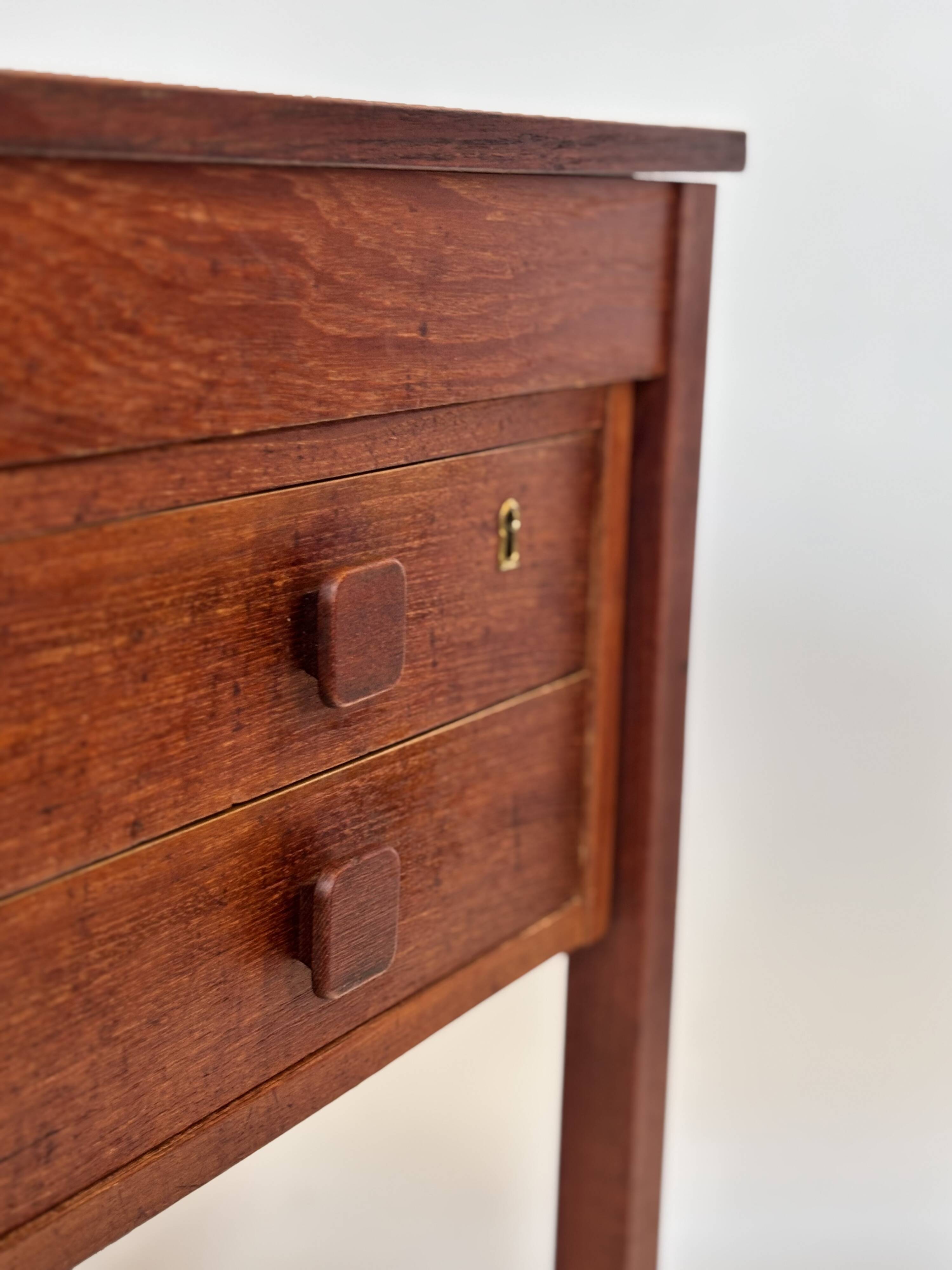 Vintage Danish teak compact Domino Mobler desk, 1960s