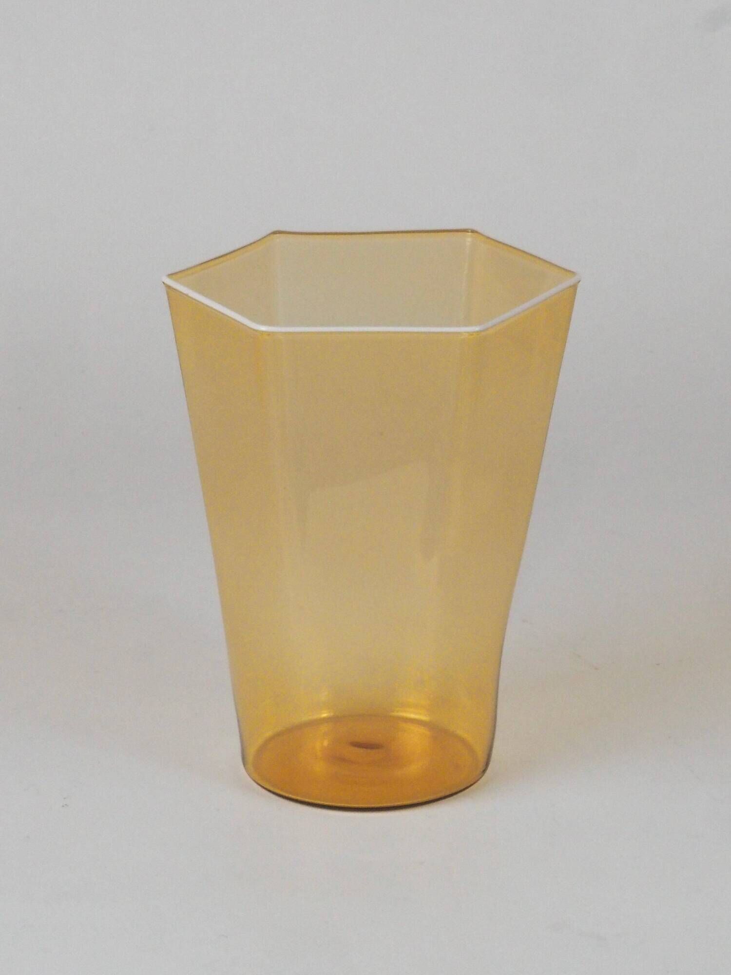 Set of six hexagonal Murano glass glasses handmade by Carlo Scarpa.